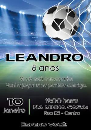 Convite Digital de Aniversário Infantil Tema Futebol 