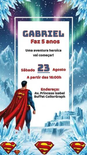 Convite de Aniversário Superman para Editar Online