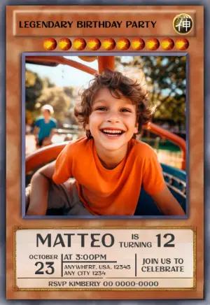 Legendary Trading Card Birthday Yu-Gi-Oh! - Editable Template