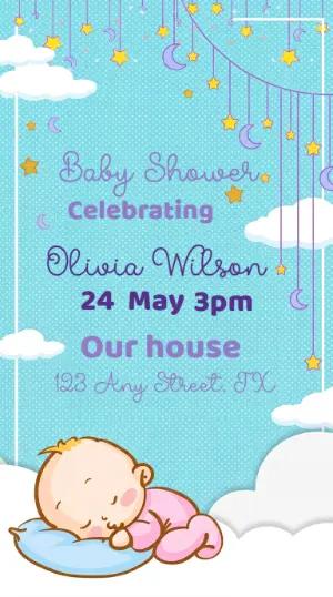 Sweet Dreams Baby Shower Invitation | Editable Template