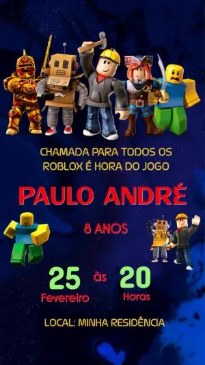 Convite Aniversário Roblox
