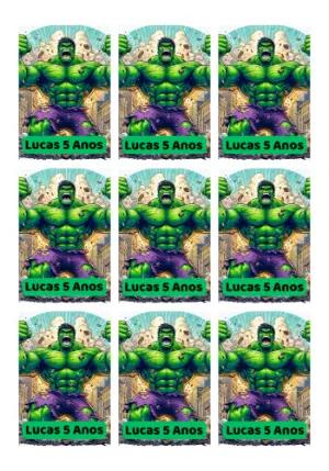 Tag de Aniversário do Hulk para Editar e Imprimir
