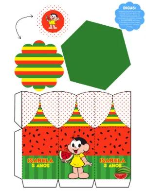 Centro de Mesa Magali Melancia para Aniversário Editável