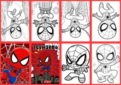 Livrinho de Colorir Homem Aranha Editável para Festa Infantil