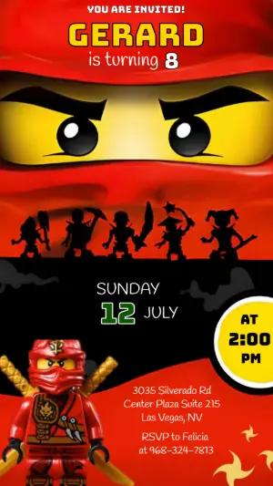 Animated Ninjago Birthday Video Invitation to Edit