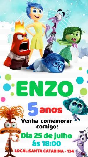 Convite de Aniversário Divertidamente Colorido para Editar