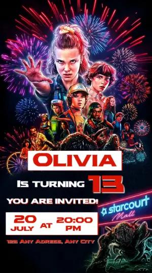 Editable Stranger Things Birthday Invitation Template