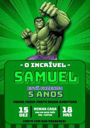 Convite de Aniversário Hulk Super-Herói para Editar Online