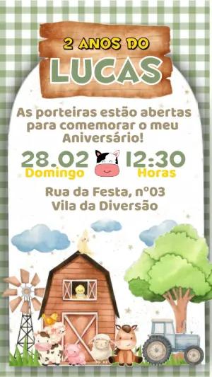 Convite Editável Aniversário Infantil Tema Fazendinha Fofa