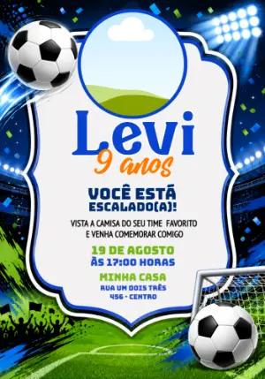Convite de Aniversário Futebol com Foto para Editar