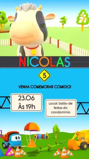 Convite Animado Aniversário Infantil Tema Leo, o Caminhão