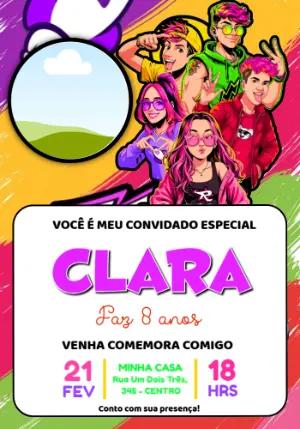 Convite de Aniversário Dos Rosa com Foto Editável