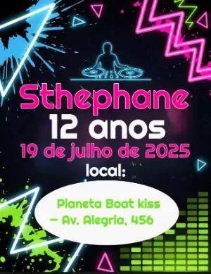 Convite de Aniversário Festa Neon Balada para Editar Online