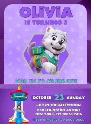 Everest Paw Patrol Birthday Invitation to Edit Online