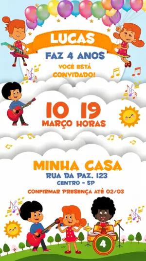 Convite de Aniversário 3 Palavrinhas para Editar