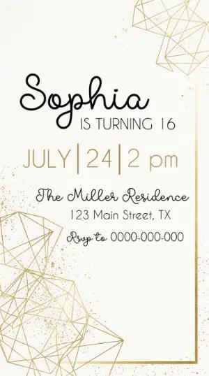 Elegant Gold Birthday Invitation Template
