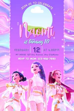 K-Pop Demon Hunter Birthday Invitation | Editable Template