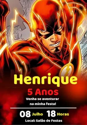 Convite de Aniversário The Flash para Editar Online