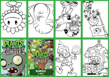 Livrinho de Colorir Plants vs. Zombies Editável para Festa