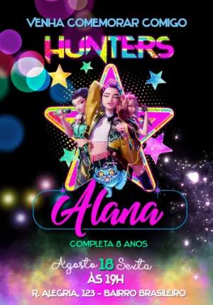 Convite de Aniversário Demon Hunters para Editar