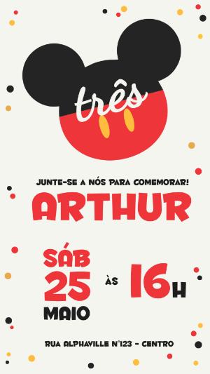 Convite de Aniversário Mickey Mouse para Editar Online