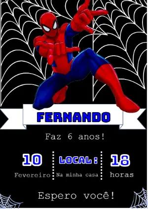 Convite Aniversário Homem-Aranha para Editar Online
