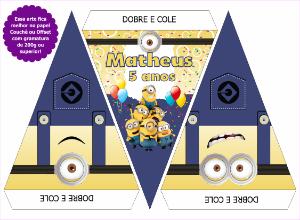 Chapéu de Aniversário Minions Personalizado para Editar Online