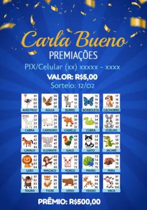 Rifa de Animais Numerada para Editar e Imprimir Online
