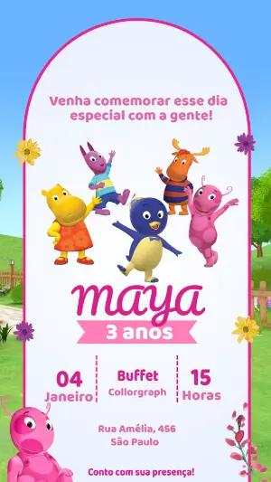 Convite de Aniversário Backyardigans para Editar Online