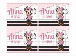 Etiqueta Minnie Mouse para Marmitinha Editável Online