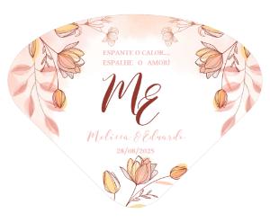Leque de Casamento Floral Aquarela para Editar Online