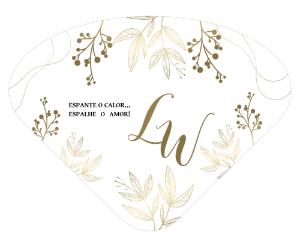 Leque de Casamento Floral Dourado para Editar Online
