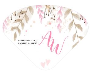Leque de Casamento Floral com Monograma para Editar Online