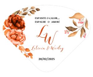 Leque de Casamento Floral Terracota para Editar Online