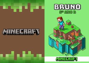 Capa de Caderno Minecraft para Editar Online e Imprimir