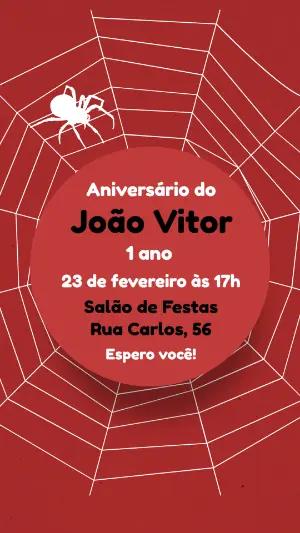 Convite Aniversário Homem Aranha para Editar Online