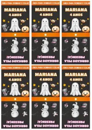 Capa para Pirulito Halloween com Personagens para Editar
