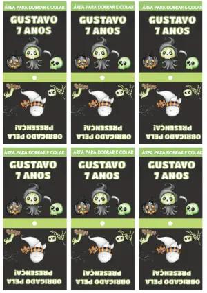 Capa para Pirulito Halloween com Personagens para Editar