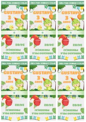 Capa para Pirulito Dinossauro Baby para Editar Online