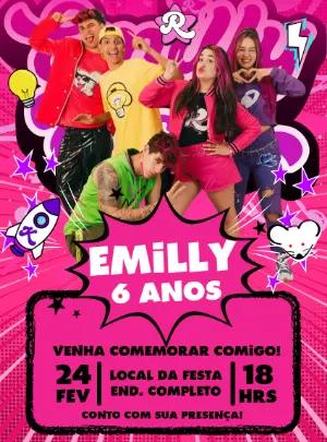 Convite Aniversário Emilly Vick para Editar Online