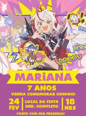 Convite de Aniversário Tema Muse Dash para Editar Online