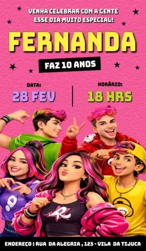 Convite de Aniversário Dos Rosa para Editar