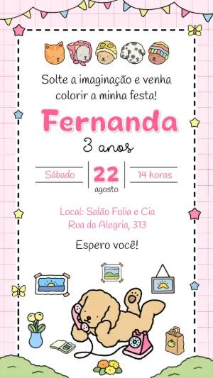 Convite de Aniversário Estilo Bobbie Goods para Editar Online