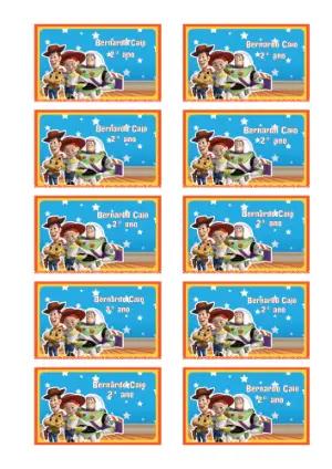 Etiqueta Escolar Toy Story Colorida para Editar e Imprimir