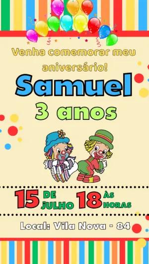Convite de Aniversário Patati e Patatá para Editar