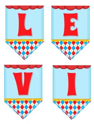 Bandeirola de Aniversário Tema Circo Editável para Personalizar