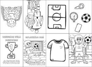 Mini Livro de Colorir Futebol para Editar e Imprimir Online