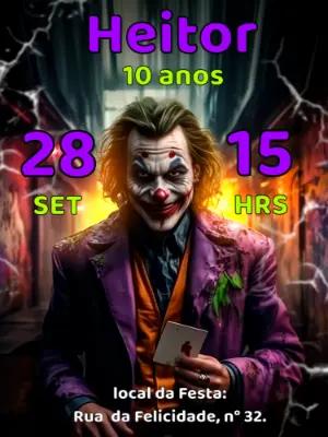 Convite de Aniversário do Coringa Editável Online