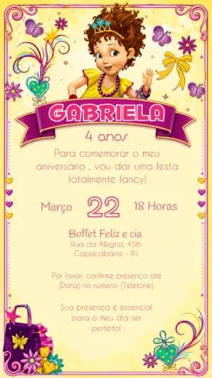 Convite de Aniversário Nancy Clancy Disney para Editar