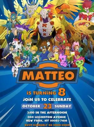 Digimon Adventure Birthday Invitation - Editable Digital Template